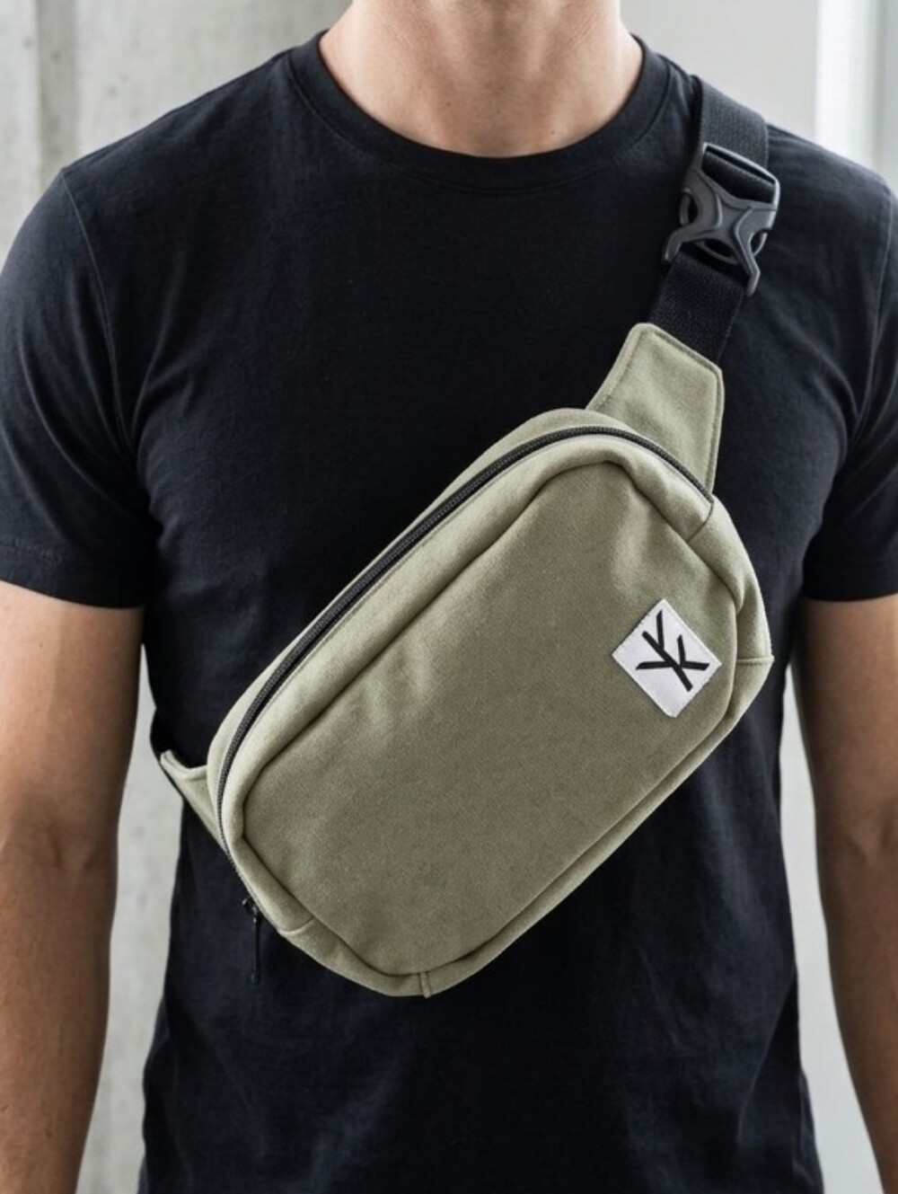 Kodama Boulder Olive Green Canvas Hemp Sling Bag Fanny Pack Crossbody